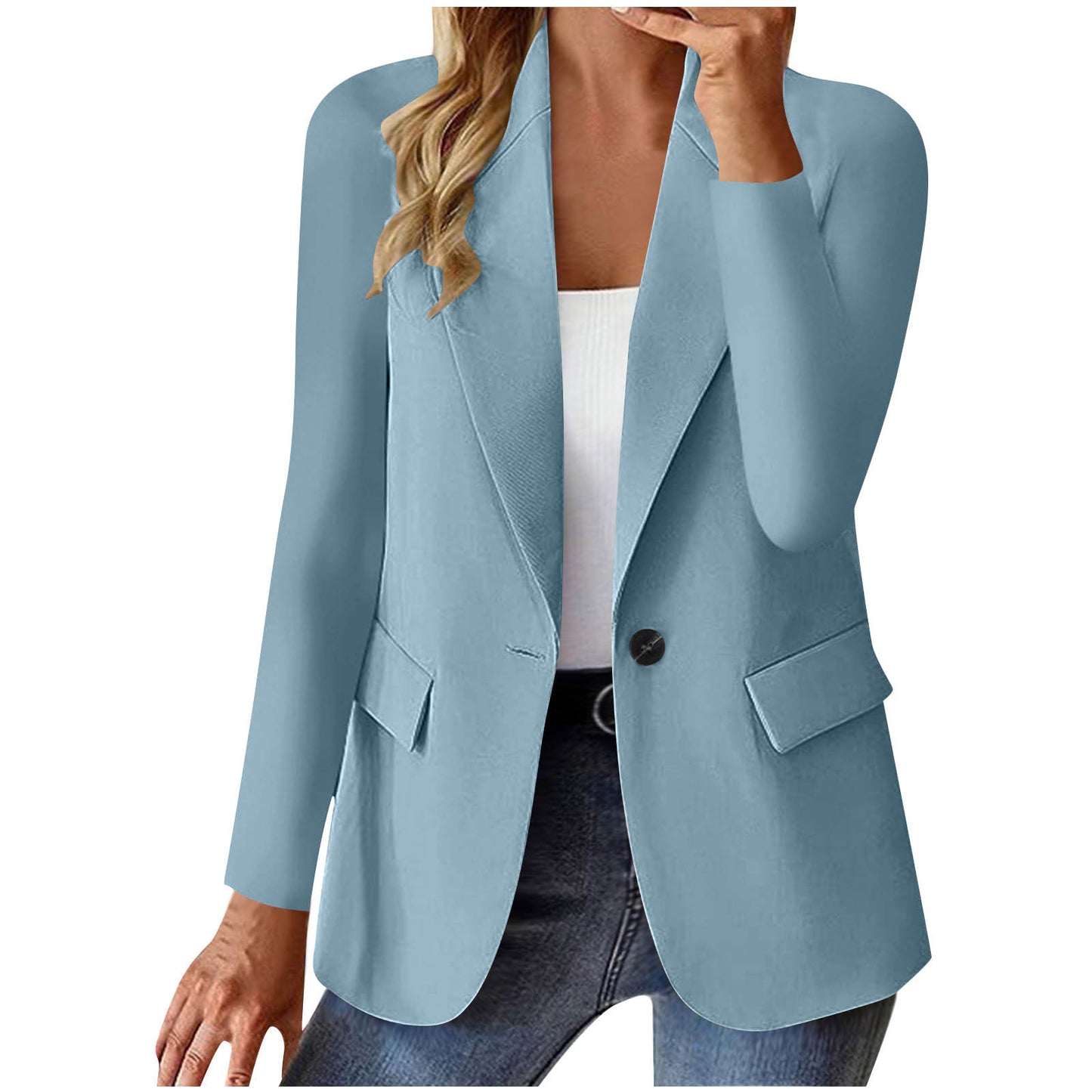 Women's Suit Jacket - Casual Blazer With Pocket Detail, Long Sleeve British Style