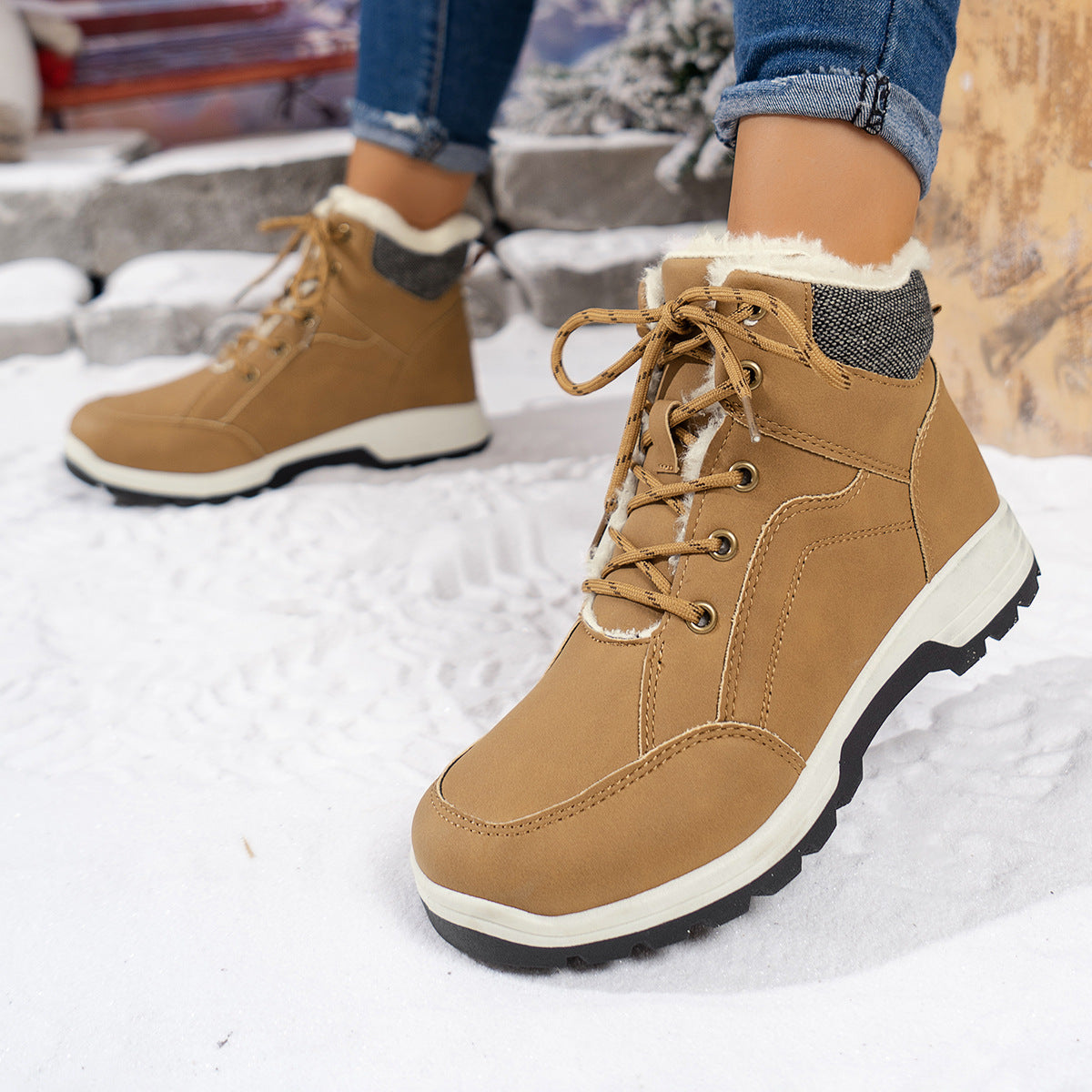 Women's Suede Boots | Warm Winter Footwear With Non Slip Rubber Sole