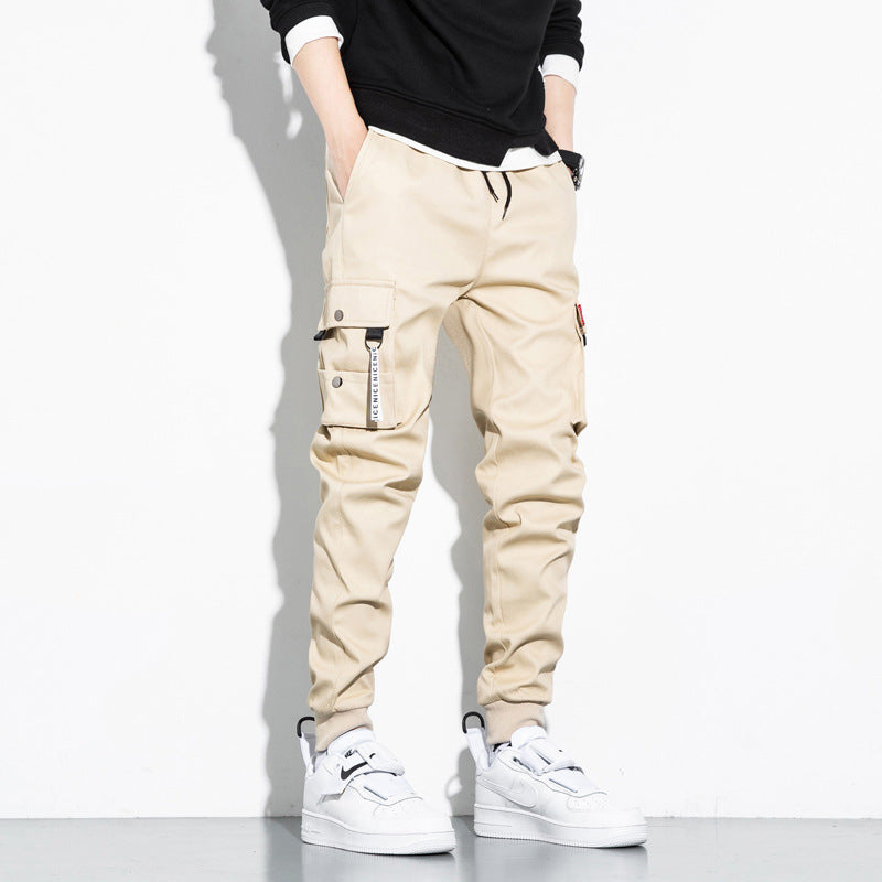 Loose Cotton Cargo Pants - Men's Breathable Sportswear With Pockets