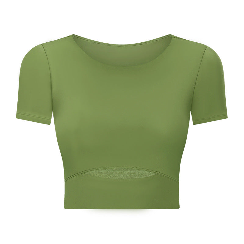 Workout Crop Top | Slim Fit Gym Top With Buttery Soft Fabric And Padded Support