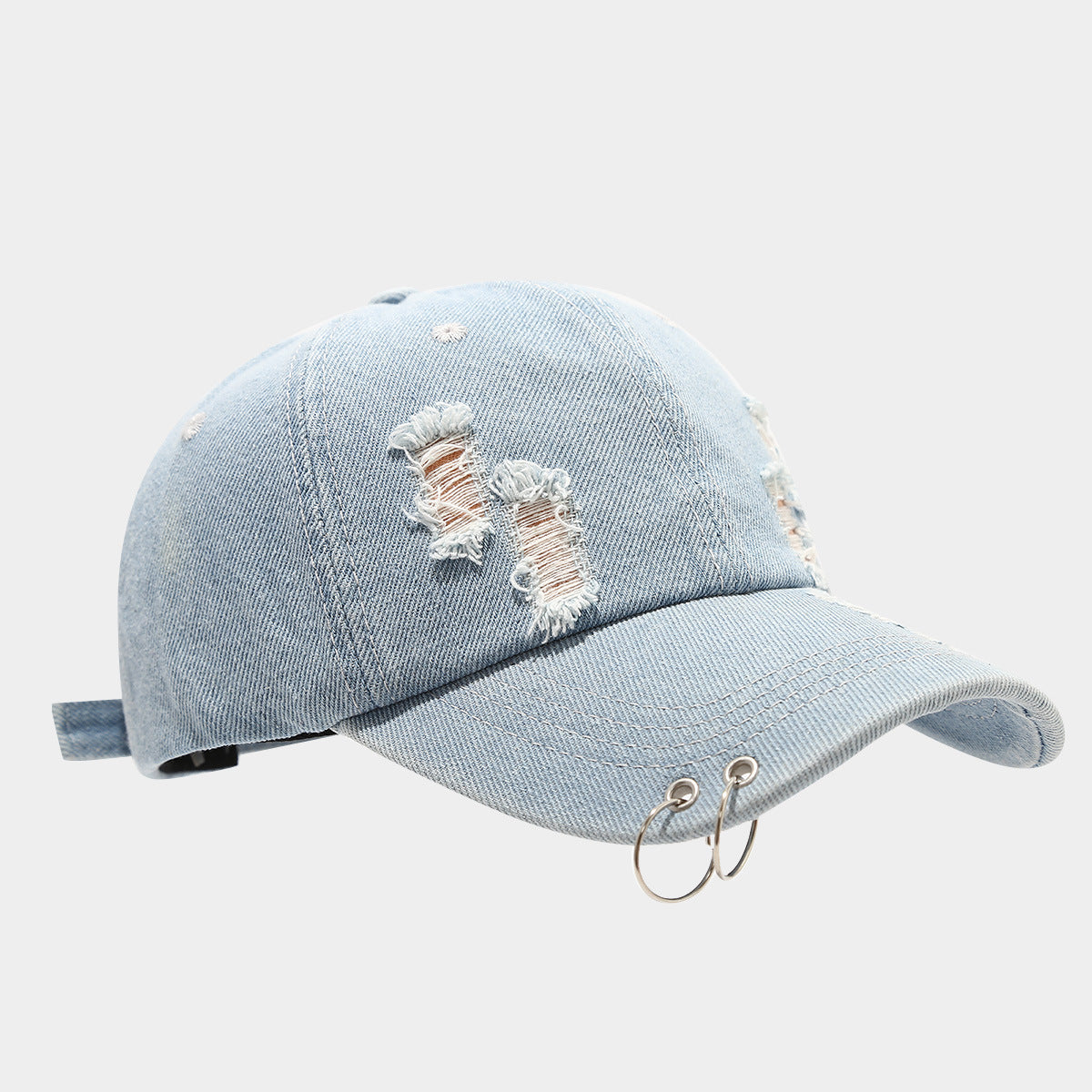 Retro Hip Hop Cap – Adjustable Peaked Denim Sunshade Hat For Men