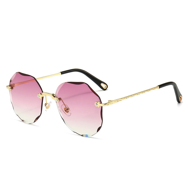 Polygonal Sunglasses Women | Lightweight Rimless Shades With UV Protection