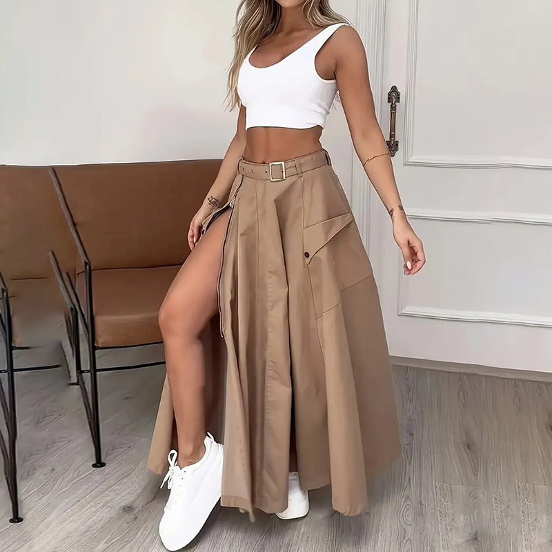 Women Two Piece Outfits – Summer Matching Set With Cropped Vest Top & High Waisted Skirt