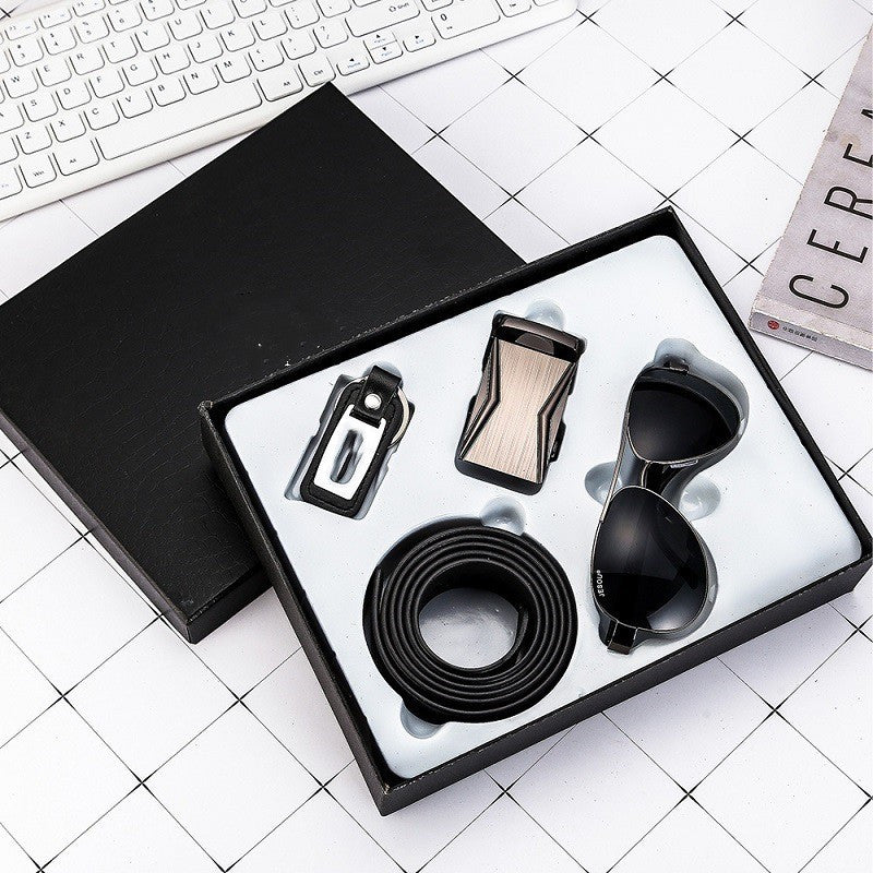 Business Gift Set – Men's Belt Wallet & Wristwatch Combo With Pen