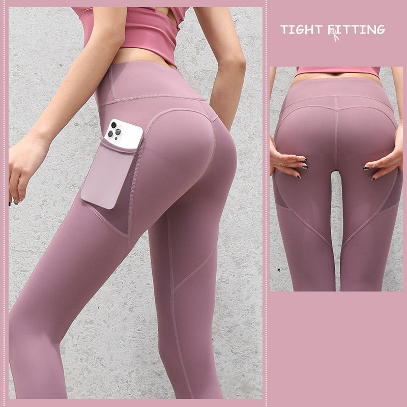 Seamless Leggings Women | High Waist Push Up Leggings With Pockets For Fitness Running