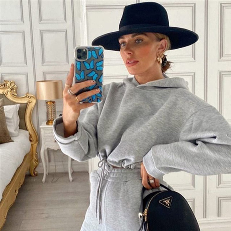 Women Jogging Suits - 2 Piece Sweatsuits With Long Sleeve Hoodie | Comfortable Sportswear