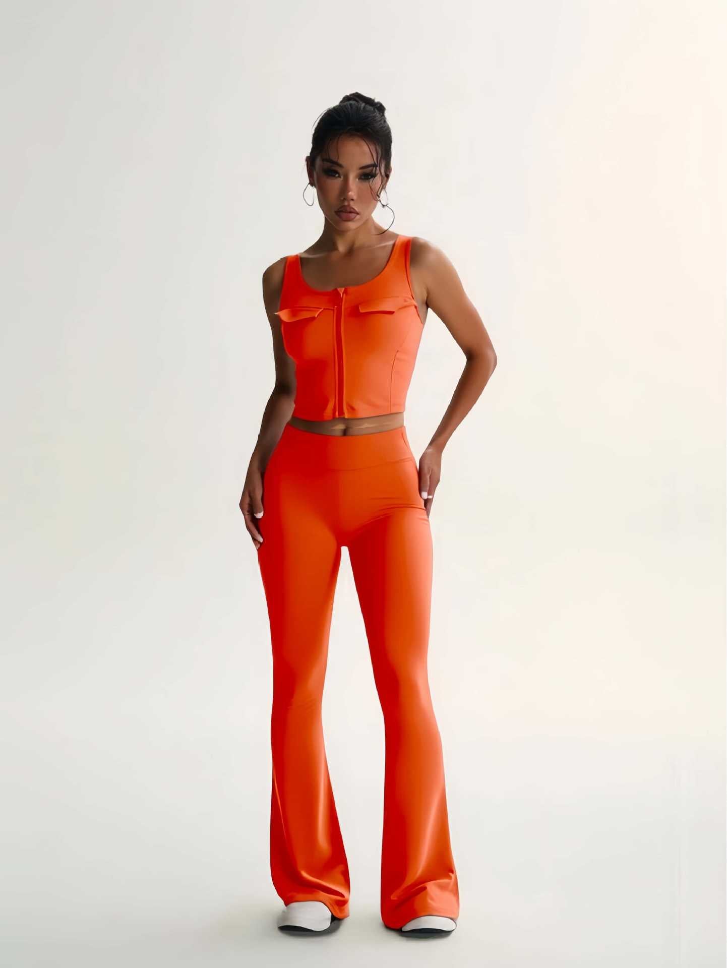 High Waist Sports Suit – Yoga Workout Set With Hip Lift Leggings & Belly Trimming