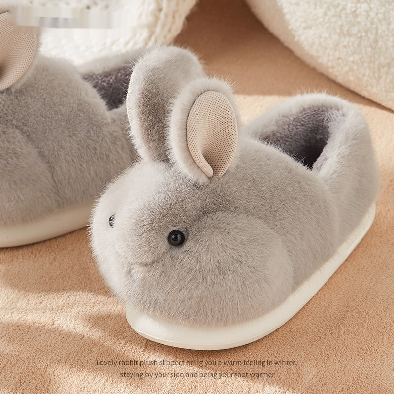 Rabbit Plush Slippers – Cozy Cotton House Shoes For Women’s Home Comfort