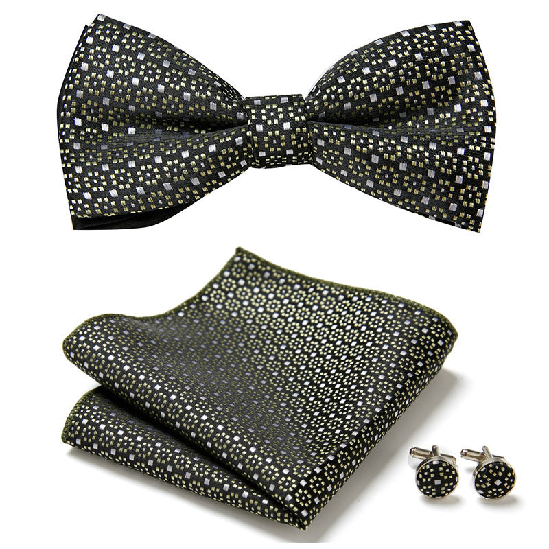 Stylish Bow Ties Set – Men's Floral Polyester Three Piece Tie Set