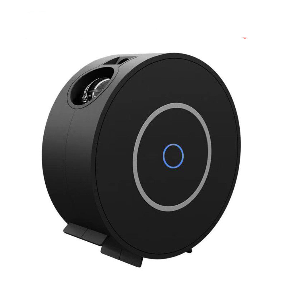 black round smart starry sky projector lamp with USB and blue power ring
