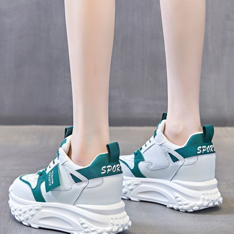 Platform Casual Shoes | White Platform Sneakers With Tech Cushioning Support