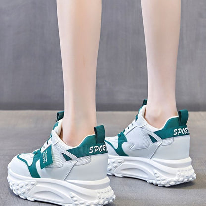 Platform Casual Shoes | White Platform Sneakers With Tech Cushioning Support