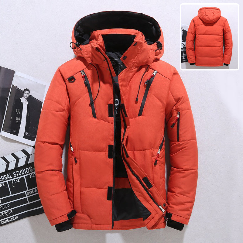Windproof Hooded Jacket – Mens Outdoor Jacket With Pockets | Warm Sports Coat