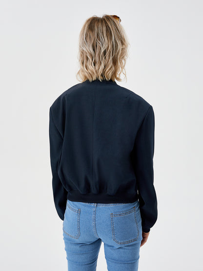 Lightweight Bomber Jacket | Cropped Casual Varsity Jacket With Pockets
