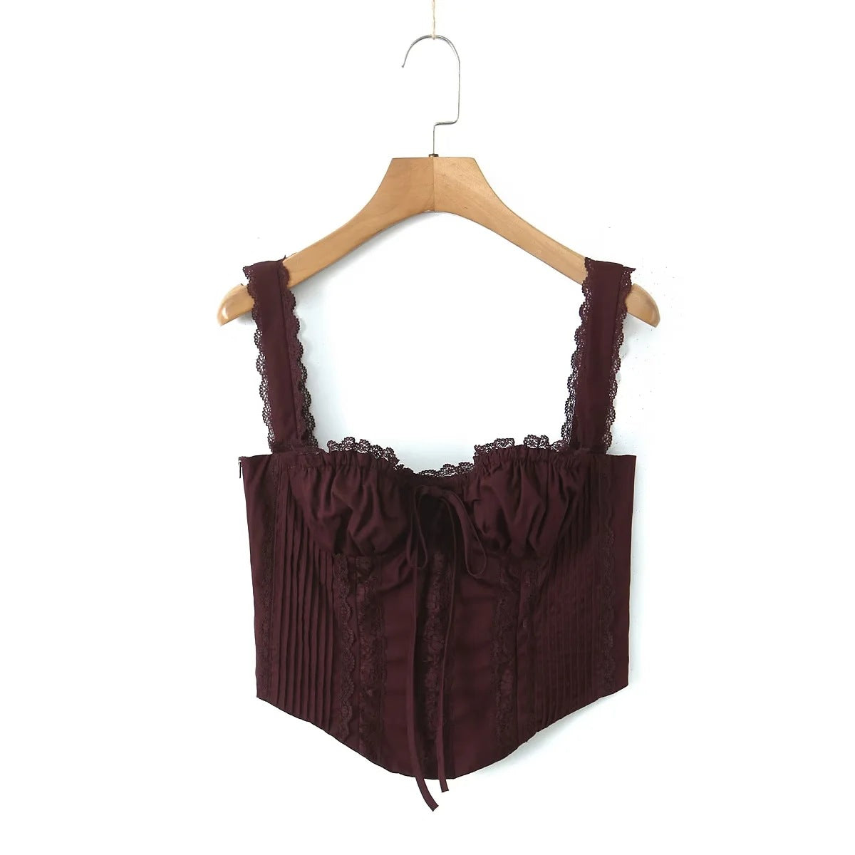 Sexy Lace Trim Vest - Small Sling Slim Fit Ultra Short Pullover Top