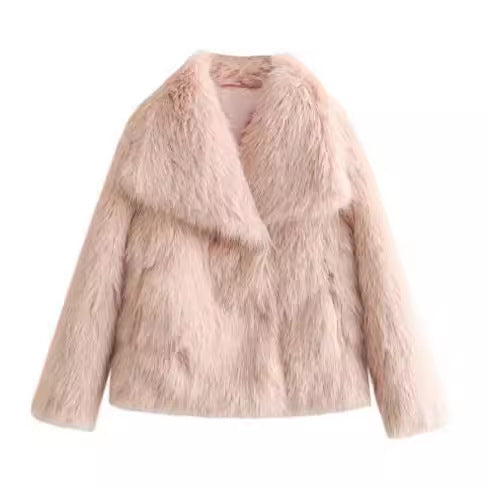 Winter Plush Coat – Thick Warm Coat With Fluffy Lapel Jacket Design