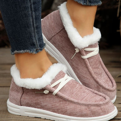 Fleece Lined Slippers | Women’s Winter Shoes | Cozy Flat Heel Footwear