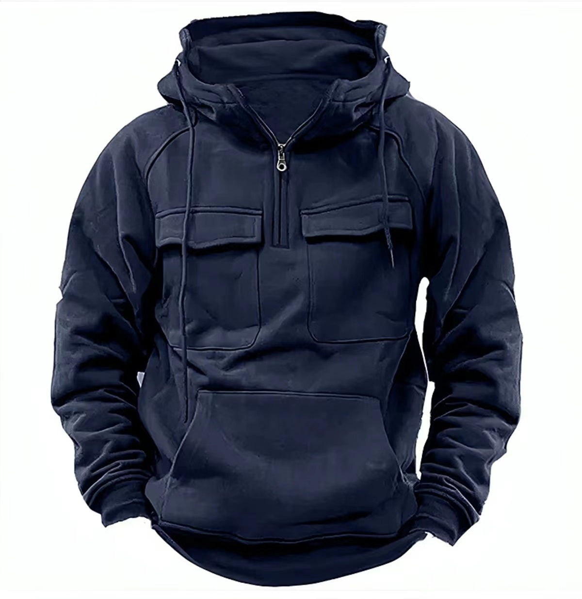 Men's Zip-Up Hoodie - Casual Sports Sweatshirt With Drawstring & Pocket Design