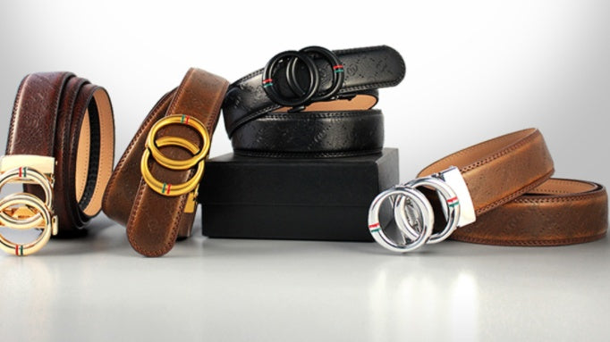 Automatic Leather Belt – Durable Two-Layer Cowhide Strap With Alloy Buckle