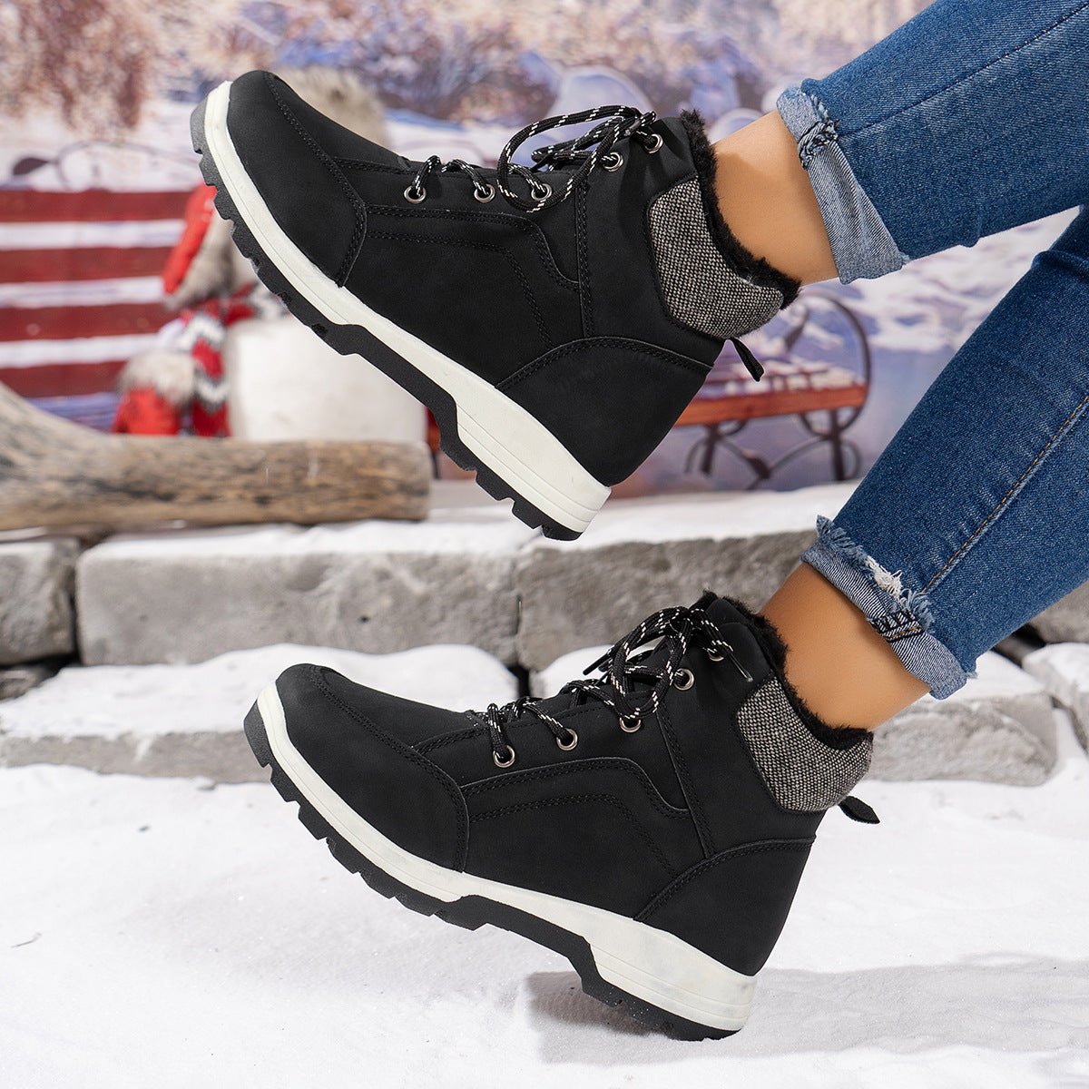 Women's Suede Boots | Warm Winter Footwear With Non Slip Rubber Sole