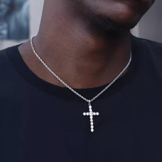 Sterling Silver Cross Necklace | Durable 925 Silver Chain | Hypoallergenic Jewelry