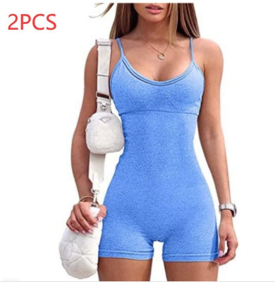 Yoga Workout Romper - Tight Spandex Nylon Jumpsuit For Women | Stylish Fitness Wear