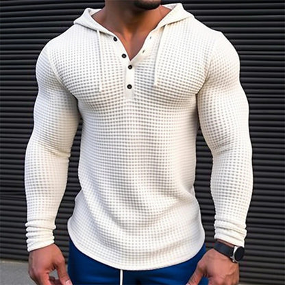 Men's Pullover Shirt - Casual Long Sleeve T-Shirt | Slim Fit Tops, Solid Color Tee