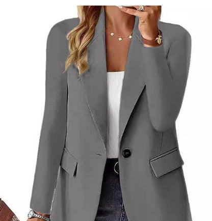 Women's Suit Jacket - Casual Blazer With Pocket Detail, Long Sleeve British Style
