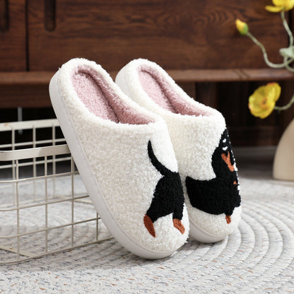 Women's Cotton Slippers – Warm Plush Winter Home Footwear With TPR Sole