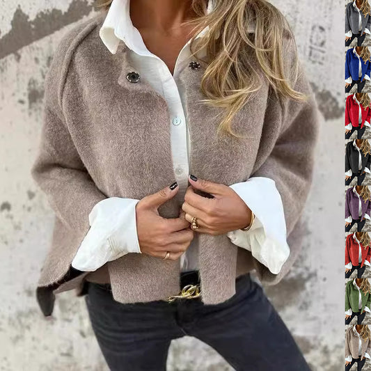 Batwing Sleeve Cardigan | Loose Cashmere Coat | Fashion Cropped Jacket Tops