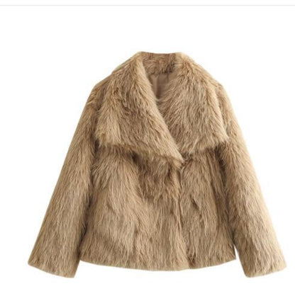 Winter Plush Coat – Thick Warm Coat With Fluffy Lapel Jacket Design