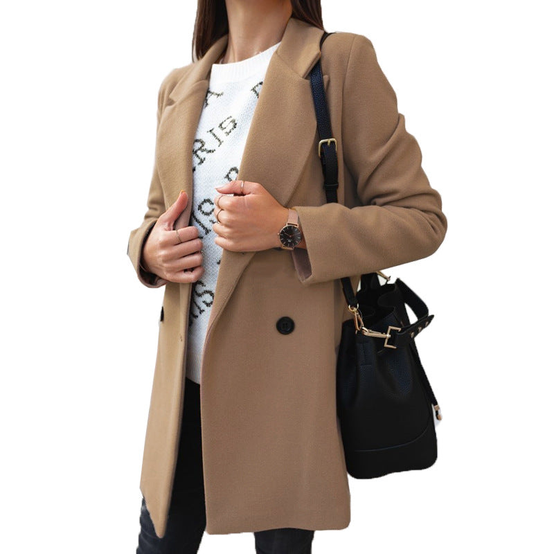 Woolen Coat Woman | Warm Winter Wool Outerwear With Soft Acetate Blend