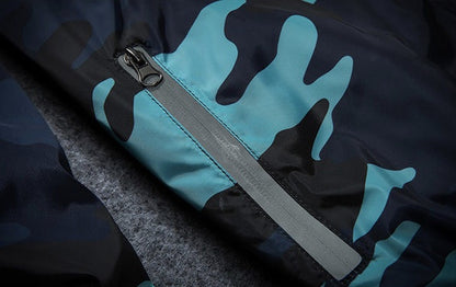 Men Camouflage Jacket | Lightweight Spring Polyester Fiber Coat With Hooded Luminous Zipper