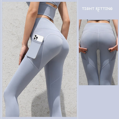 Seamless Leggings Women | High Waist Push Up Leggings With Pockets For Fitness Running