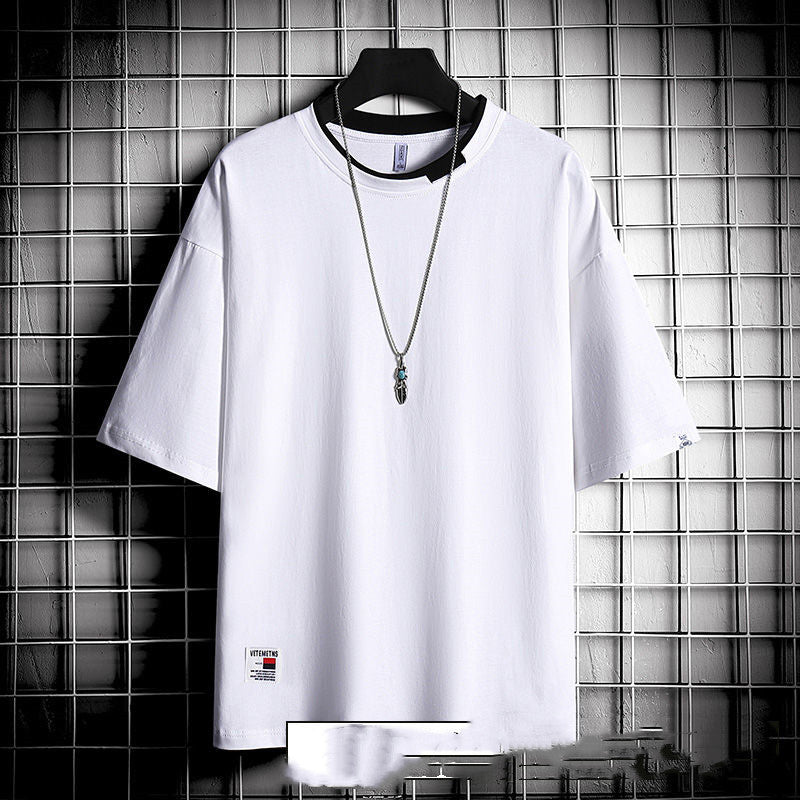 Hong Kong Style T-Shirt | Men's Loose Shirt | Polyester Blend Casual Tee