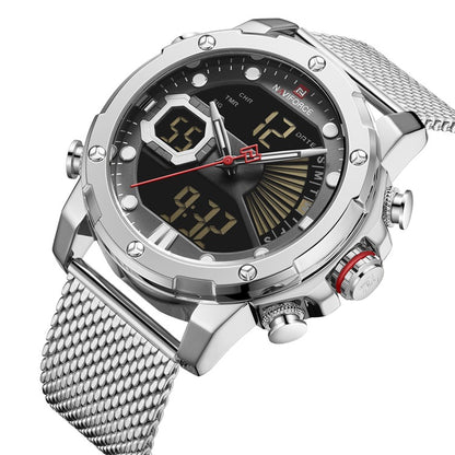 Sports Watch Men | Durable Alloy Case Watch With Stainless Steel Strap