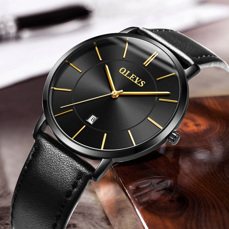 Luxury Men's Watch – Classic Elegant Design With Leather Strap & Auto Date