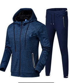 Men's Sports Suit – 2-Piece Tracksuit Set With Hooded Jacket & Leg Closing Pants