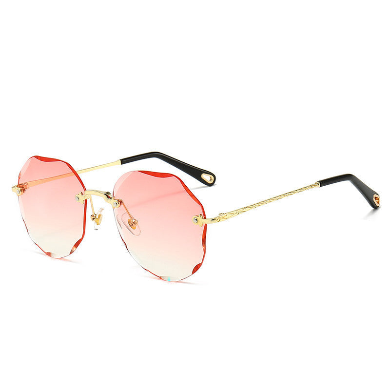 Polygonal Sunglasses Women | Lightweight Rimless Shades With UV Protection