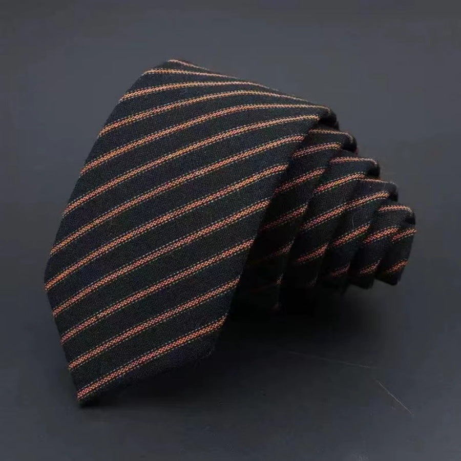 Men's Business Tie | Classic Striped Necktie | Formal Cotton & Polyester Yarn