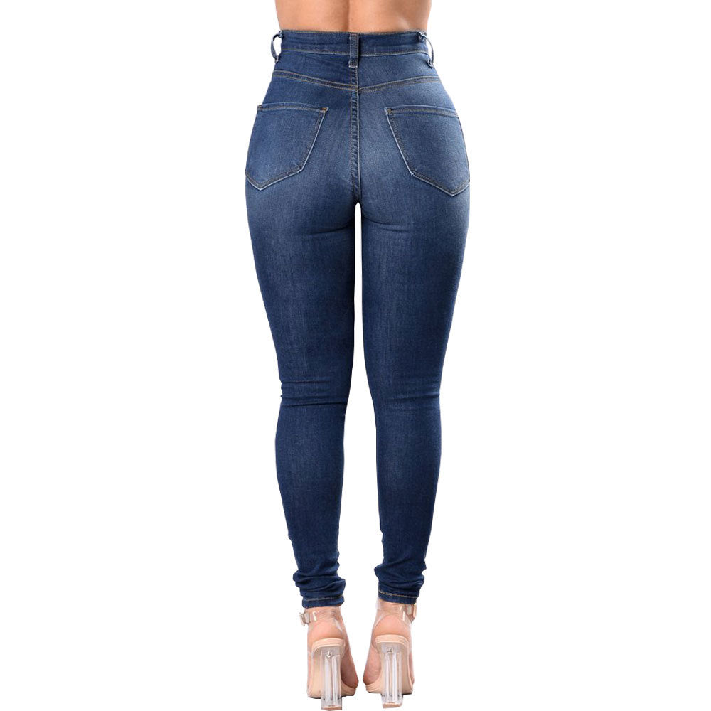 Women's Ripped Jeans - Trendy Distressed Skinny Denim Pants For Women