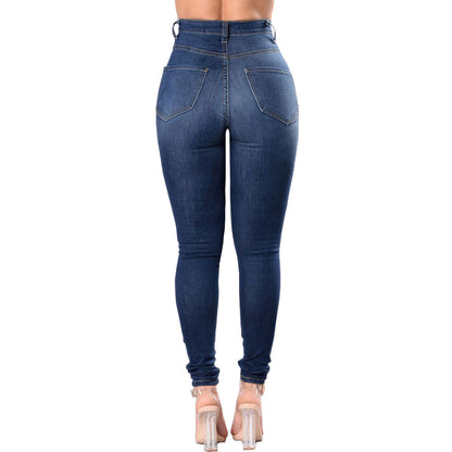 Women's Ripped Jeans - Trendy Distressed Skinny Denim Pants For Women