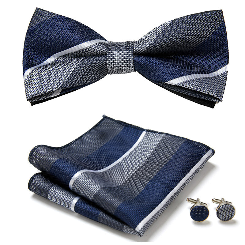 Stylish Bow Ties Set – Men's Floral Polyester Three Piece Tie Set