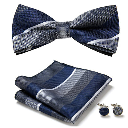 Stylish Bow Ties Set – Men's Floral Polyester Three Piece Tie Set