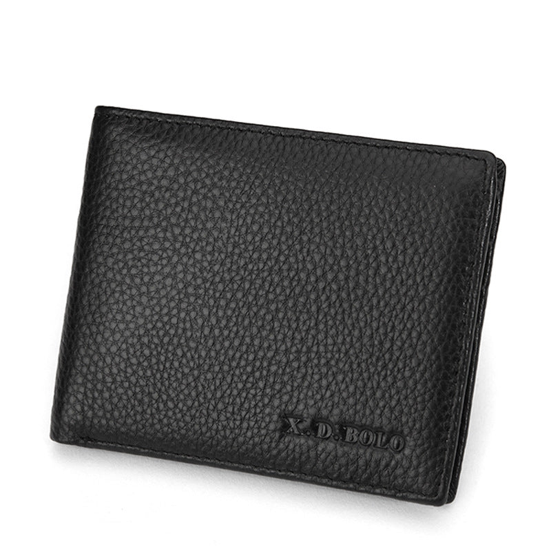 Men's Leather Wallet Ultra-Thin Cowhide Short Wallet | Slim Durable Card Holder
