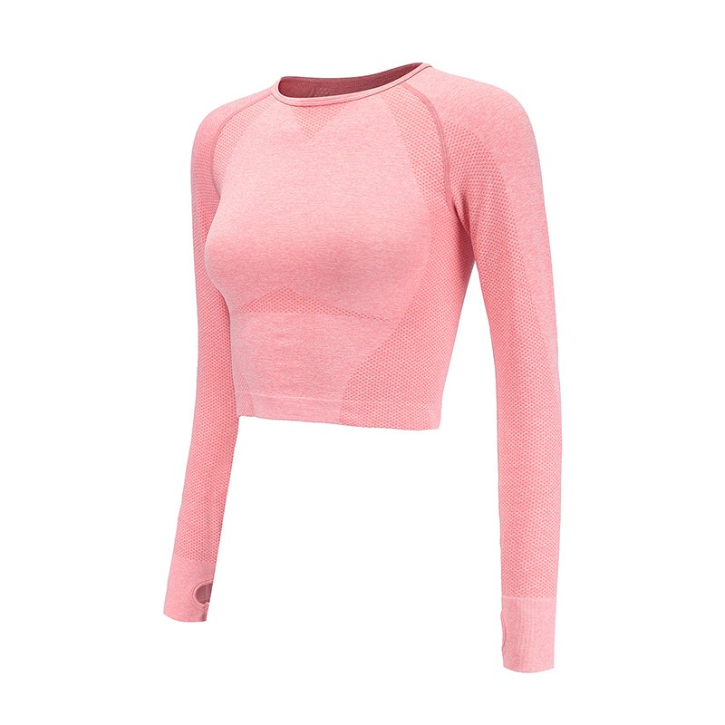 Seamless Yoga Shirts | Long Sleeve Crop Top With Thumb Hole Gym Fit