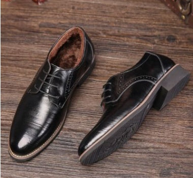 Men's Leather Shoes - Dress Business Casual Shoes With Durable Rubber Sole