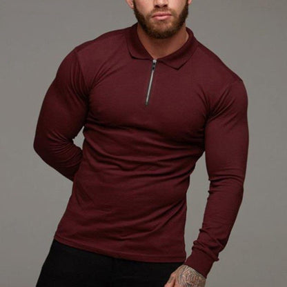 Men Long Sleeve Shirt Slim Fit Polo | Lycra Fabric Tee | Comfortable Stylish Top