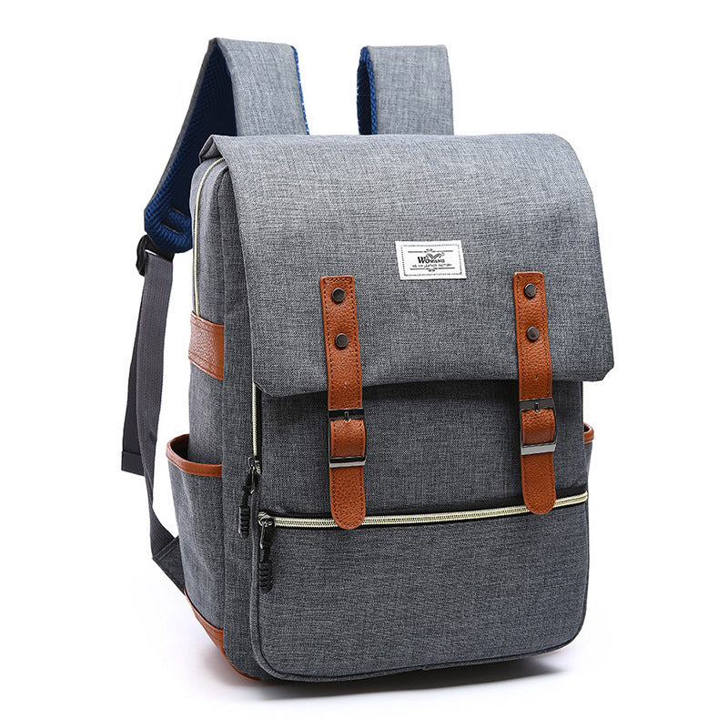 Canvas Backpack – Vintage School Bag With USB Charging Travel Pack