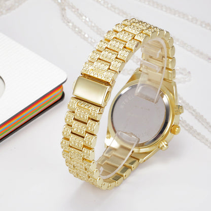 Women Quartz Wrist Watch - Fashion Stainless Steel Band Luxury Analog Timepiece